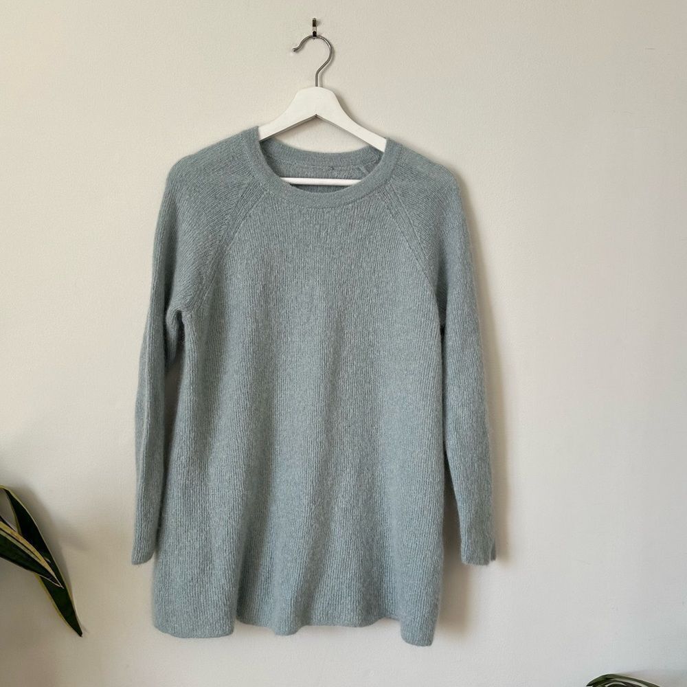 Eileen Fisher Mohair Baby Alpaca Blend Crewneck Sweater in Sea Foam